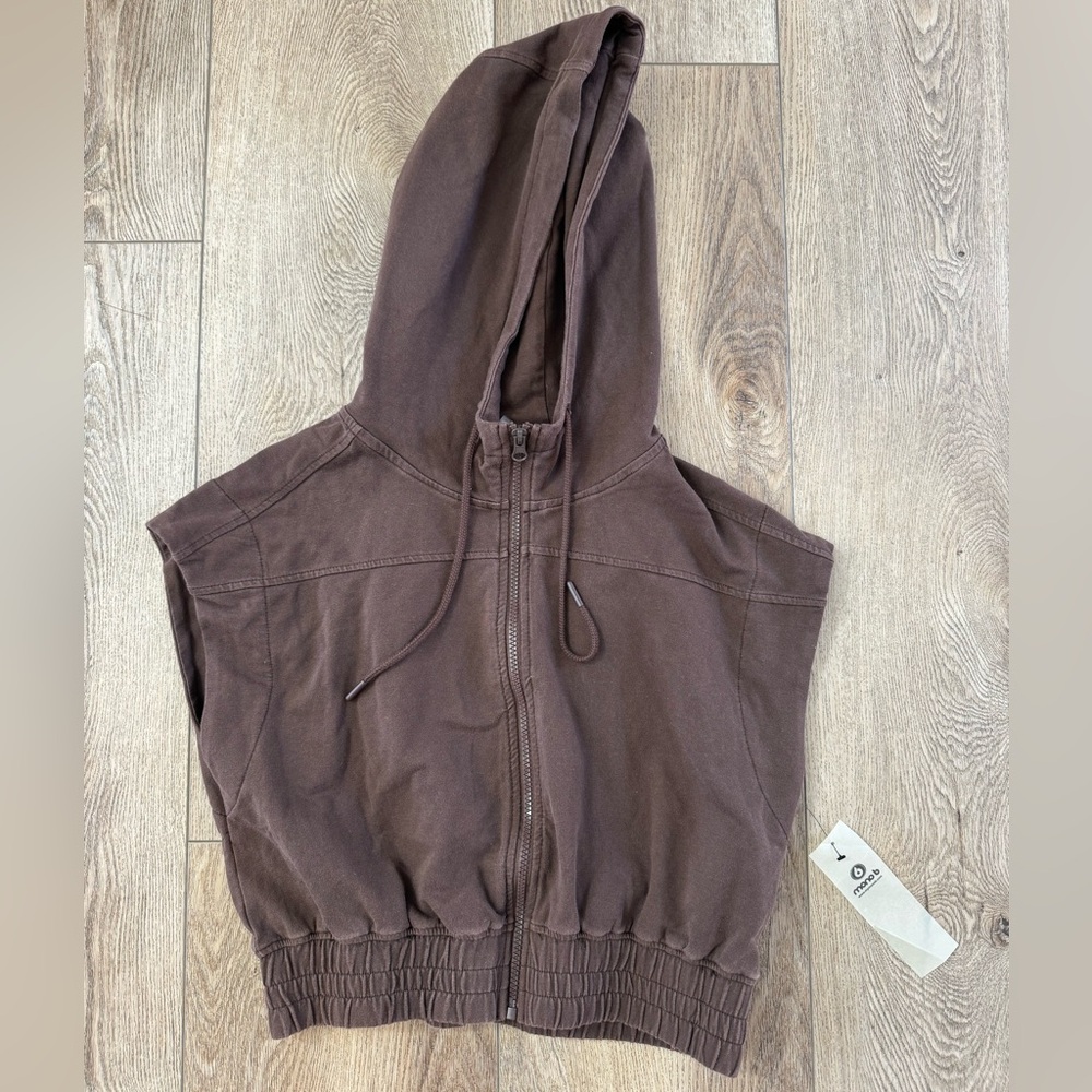 Brown Hooded Vest size small